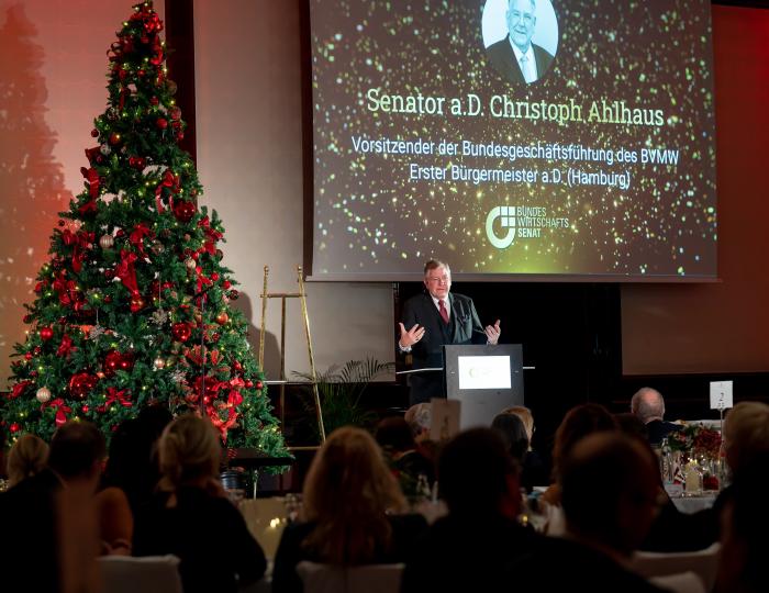 Gastgeber der traditionellen Adventsgala, Christoph Ahlhaus, Vorsitzender der Bundesgeschäftsführung BVMV, Erster Bürgermeister a.D. (Hamburg)