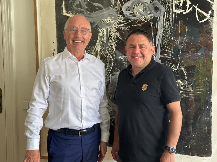 Das Interview mit Stefan Scharff (r.) in den Redaktionsräumen der BERLINboxx