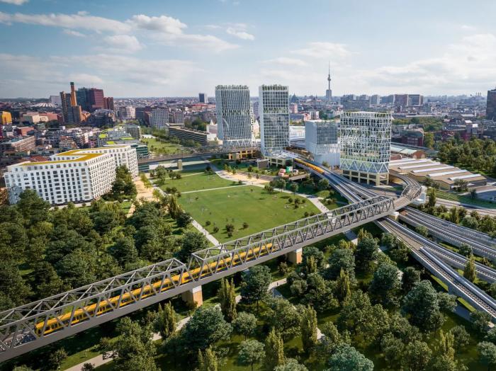 Visualisierung Urbane Mitte am Gleisdreieck, Bauabschnitt Süd 