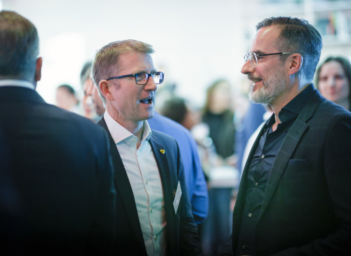 Dr. Rolf Erfurt, Vorstand Betrieb bei der BVG gemeinsam mit Dr- Stefan Franzke, Geschäftsführer Berlin Partner bei Berlin-Partner-Neujahrs Jour Fixe 2020 | Foto: Felix Zahn/photothek.net